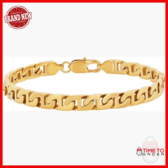 8.5 Inch Stainless Steel Mariner Link Chain Bracelet for Men